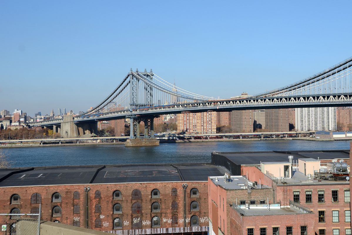 08 Manhattan Bridge From The Beginning Of The Walk Across New York Brooklyn Bridge From Brooklyn Heights